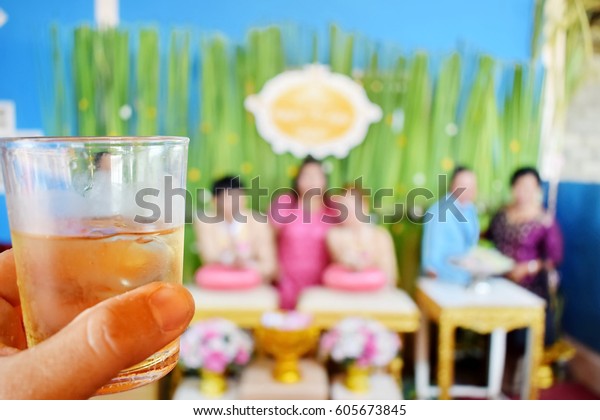 Hand Holding Glass Liquor Wedding Ceremony Stock Photo Edit Now