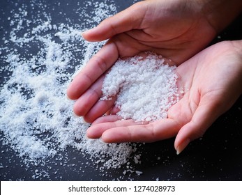 Hand Holding Grain Sea Salt Salt Stock Photo 1274028973 | Shutterstock