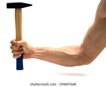 Hand Holding A Hammer.