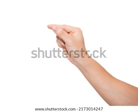 Hand holding isolated on white background.
