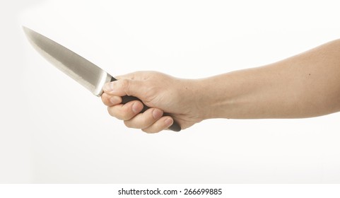 Hand Holding Kitchen Knife Stock Photo 266699885 | Shutterstock