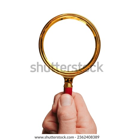 hand holding a lens on a transparent background