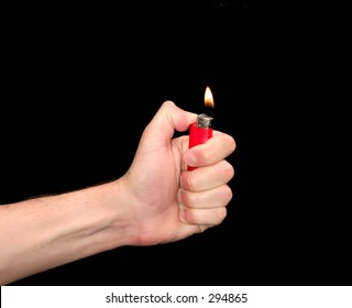 Hand Holding A Lighter