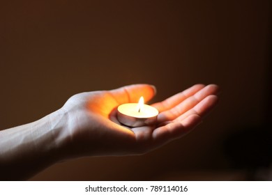 Praying Hands Candle Dark Background Stock Photo (edit Now) 218276365