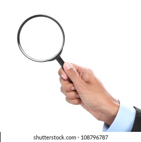 Hand Holding Magnifier Glass