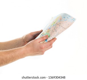 hand holding a map