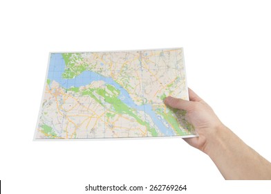 Hand Holding A Map