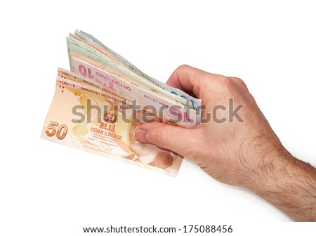 Similar – Woman hands with group of fifty euros banknotes