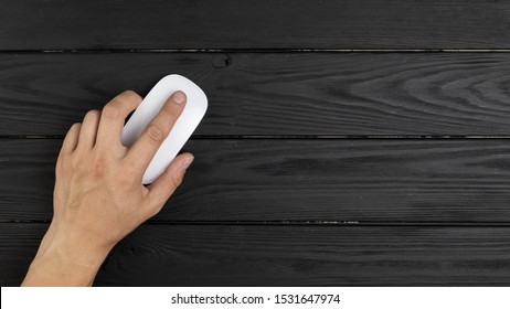 Hand Holding A Mouse Copy Space