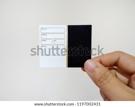 hand holding movie ticket front white stock photo edit now