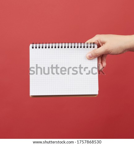 Similar – Image, Stock Photo open spiral notebook with blank white pages