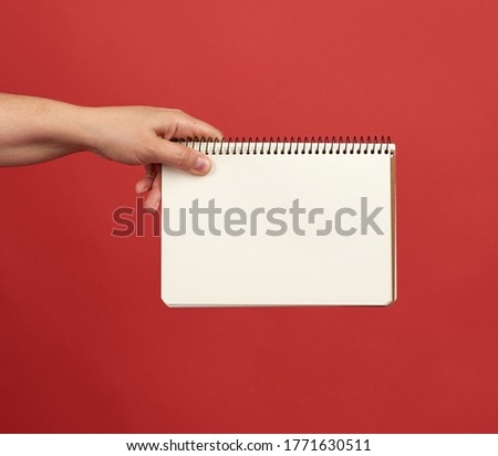 Similar – Image, Stock Photo open spiral notebook with blank white pages