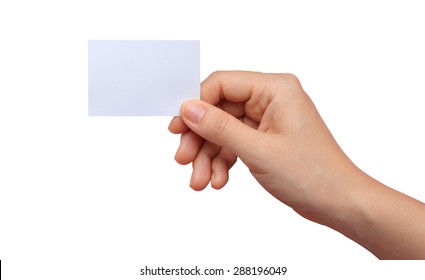 Hand holding paper isolated on white - Shutterstock ID 288196049