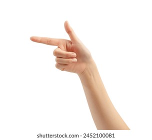 Hand holding or pointing to something on white backgrounds, clipping path. - Powered by Shutterstock