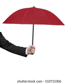 Hand Small Umbrella Isolated On White Stock Photo (Edit Now) 1259868298