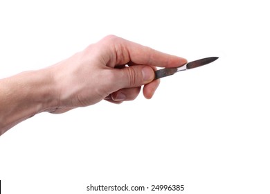 Hand Holding Scalpel