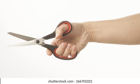 Hand Holding Scissors