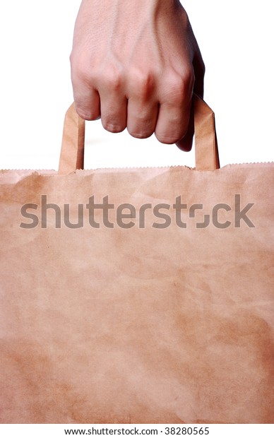 Hand Holding Shopping Bag Space Your Stock Photo 38280565 Shutterstock