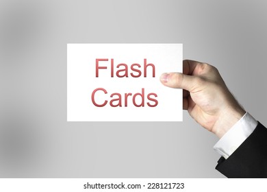 Hand Holding Sign Flash Cards Online Learning