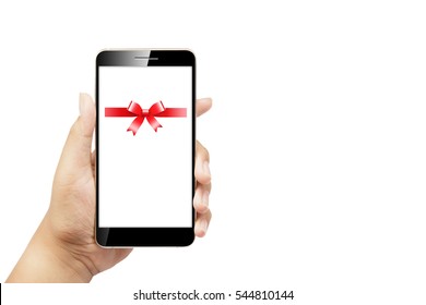 Hand holding a smart phone, - Shutterstock ID 544810144