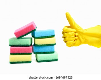 Hand Holding Sponge On Isolated White Stock Photo 1694697328 Shutterstock   Hand Holding Sponge On Isolated 260nw 1694697328 