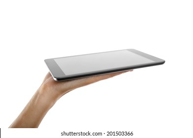 Hand holding tablet pc