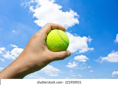 hand holding tennis ball on 260nw 221950921