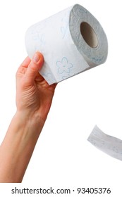 Hand Holding Toilet Paper