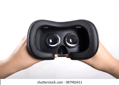 Hand Holding VR Glasses