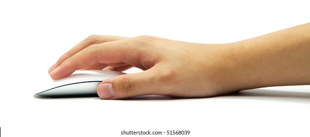 Hand Holding A Wireless Computer Mouse