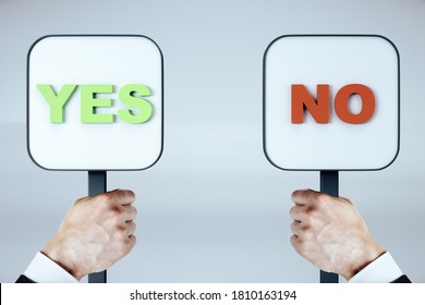 Hand Holding Yes No Sign On Stock Photo 1810163194 | Shutterstock