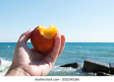 The beach on peach Peach on