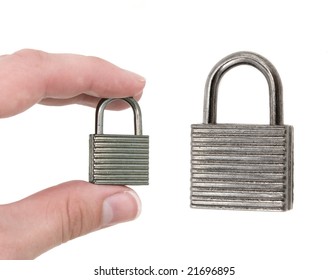 small silver padlock