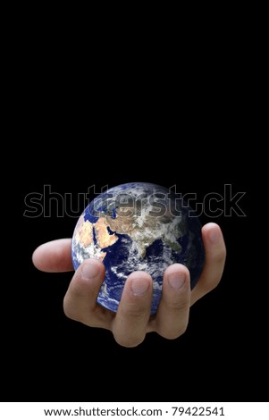 Hand Holidng the Earth -  (Elements of this image furnished by NASA)