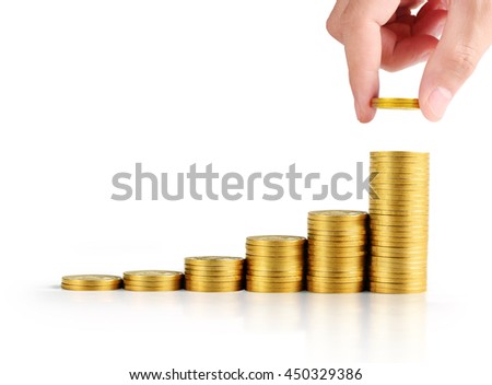 Hand human hand putting coin to money, business ideas