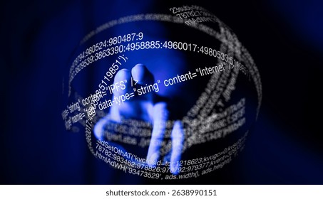 Hand Interacting with a Digital Globe of Code