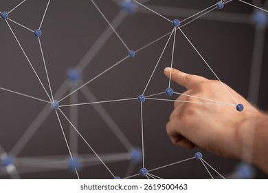 Hand Interacting with Network Visualization