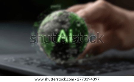 A hand interacts with a glowing globe representing AI, symbolizing global connectivity and the reach of artificial intelligence technology.