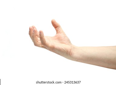 Hand isolated on white - Shutterstock ID 245313637
