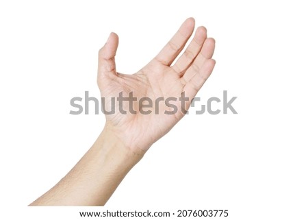 Hand isolated on white background, hand 