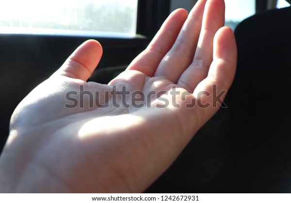 Hand in the\
light