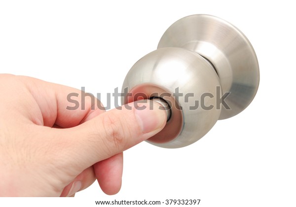 Hand Lock Door Knob Isolated On Stock Photo Edit Now 379332397