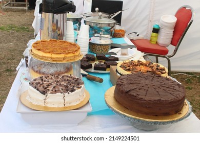 Hand made cake bakes cake chocolate cake food stall enjoying  food.