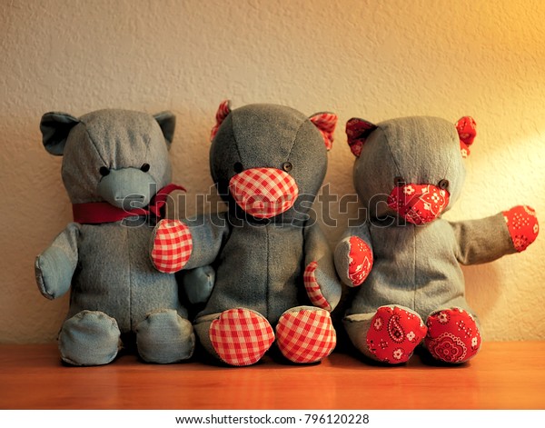 denim teddy bear