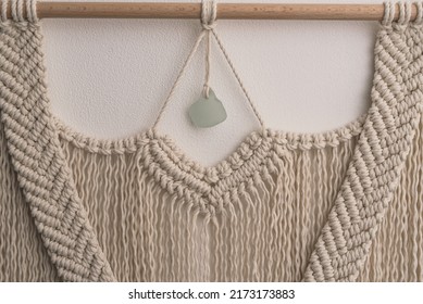 Hand Made Macrame Wall Hanging Fiber Art Decoration 