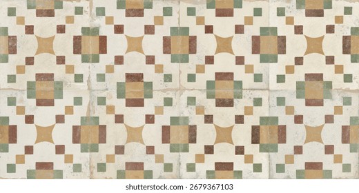 Hand made Multi colour pattern floor design.