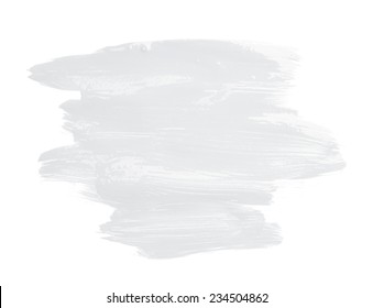 Hand Made Oil Paint Brush Stroke Isolated Over The White Background As A Design Element Of A Backdrop