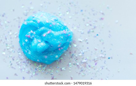 Hand Made Toy Called Slime. Blue Slime.