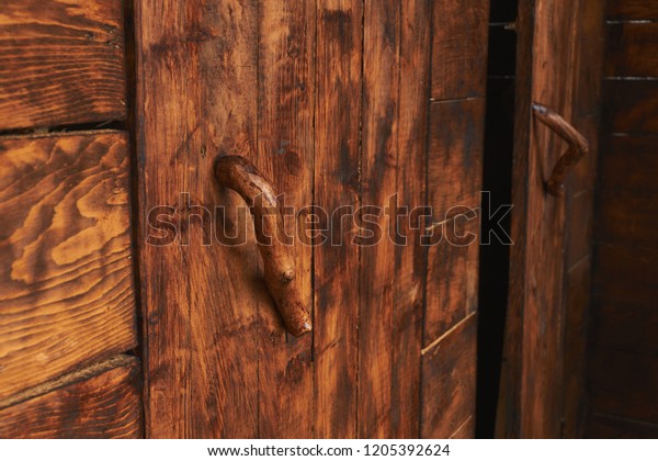 Hand Made Wooden Door Handle Wild Stock Photo Edit Now