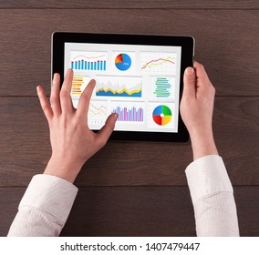 Hand Making Diagrams Charts On Tablet Stock Photo (Edit Now) 1407479447